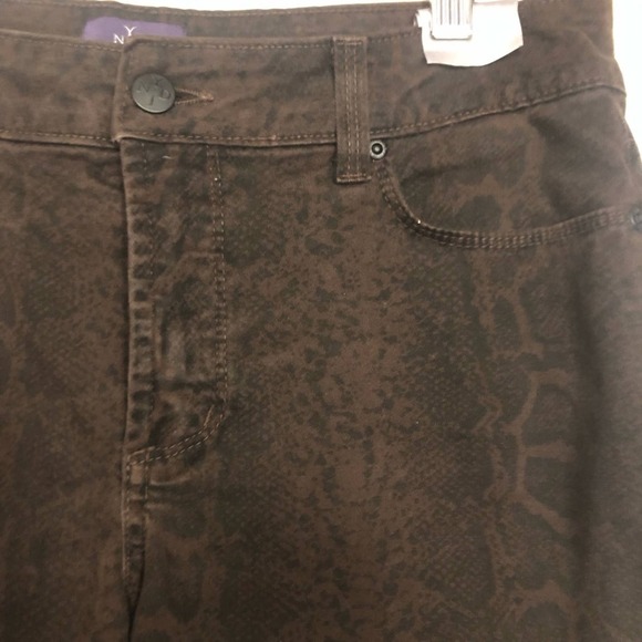 NYDJ Sheri Python Brown Snakeskin Skinny Jeans Women's Size 6 - Picture 4 of 7